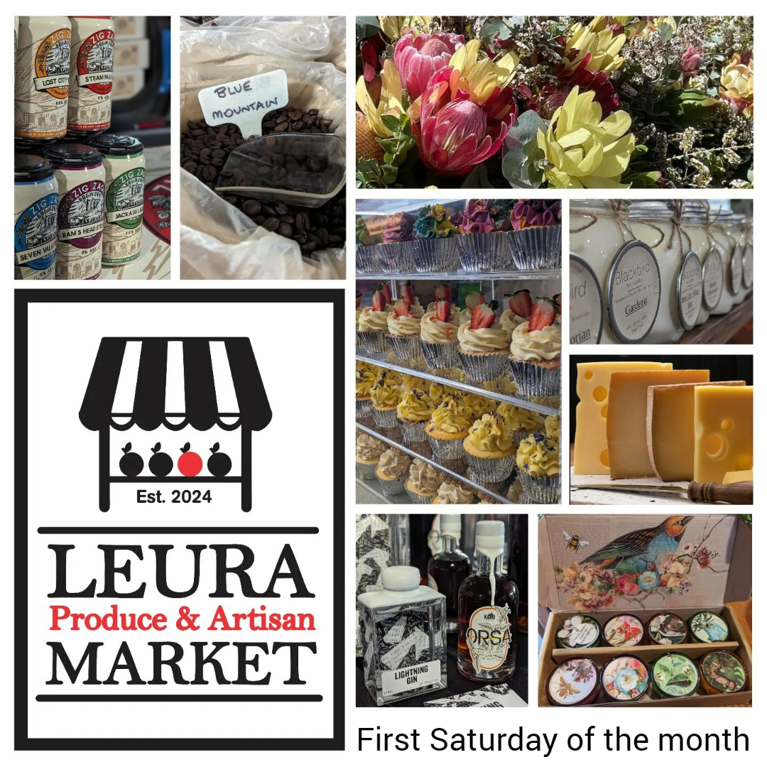 leura produce and artisan market stalls